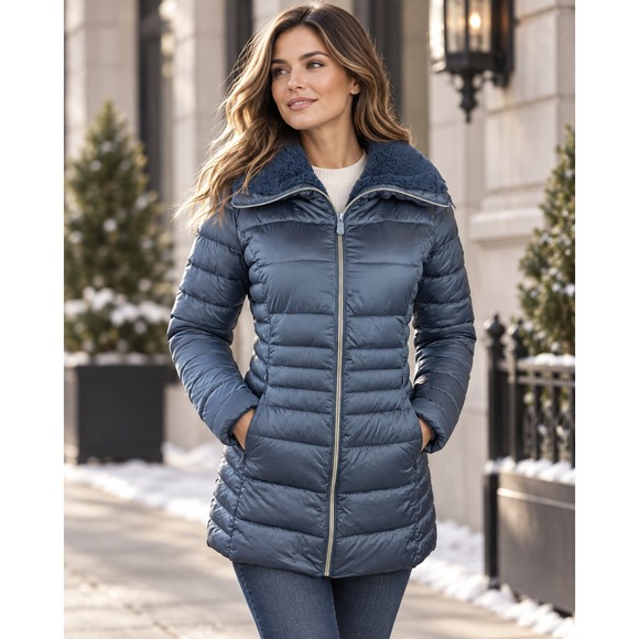 SAVE THE DUCK Jackets & Blazers - Save The Duck Iris Puffer Coat Quilted Ultra Light Jacket Small Faux Fur Collar